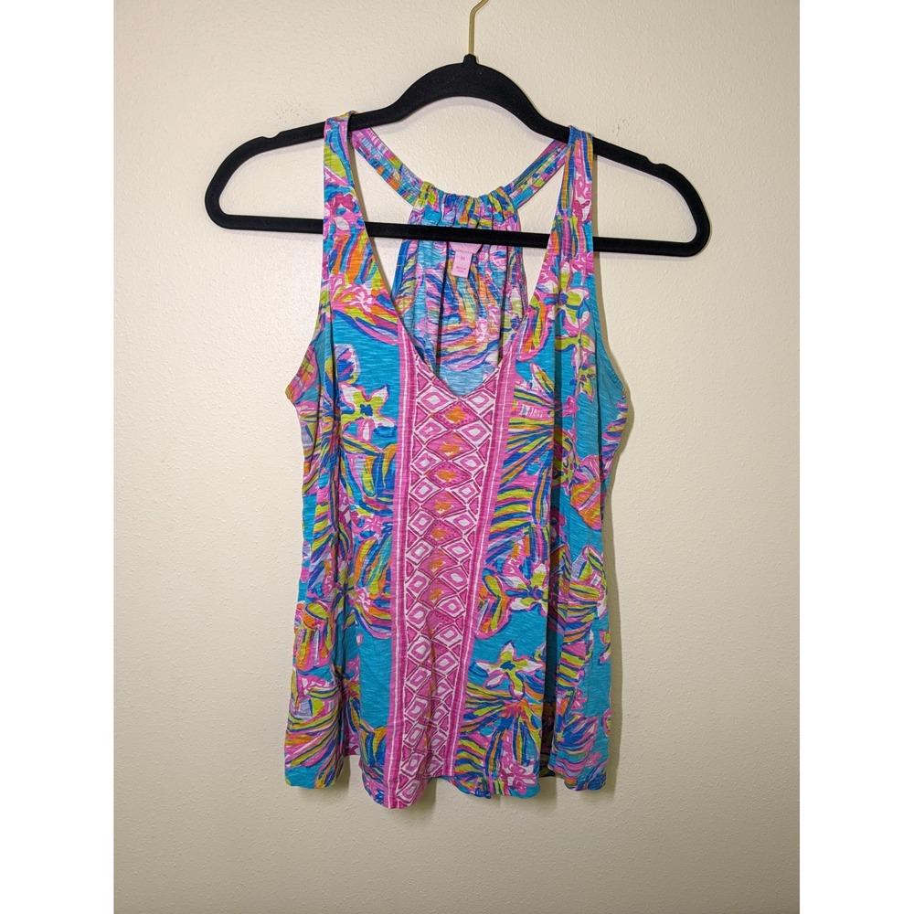 Lilly Pulitzer Minka Trapeze Medium Sea Blue Summer Haze Racerback Tank Top